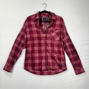 VTG 1948 Red & Pink Plaid Chore Fleece Jacket Full-Zip Women’s Size Medium